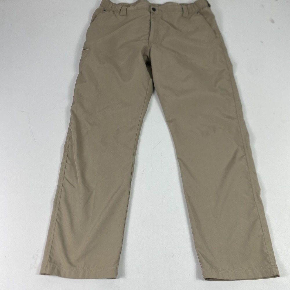 Wrangler Hiking Pants Mens 39x32 Beige Khaki Travel Elastic Waist Pockets